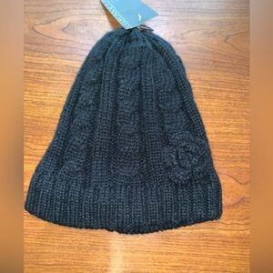 Black Flower Rose Winter Hat